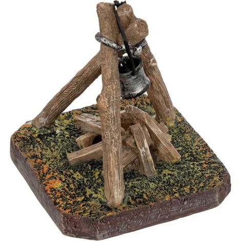 Paris Prix - Accessoire Crèche De Noël coin Du Feu 10cm Marron (1/2)