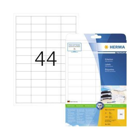 HERMA Etiketten A4 weiß 48,3x25,4 mm Papier matt 1100 St. (1/4)