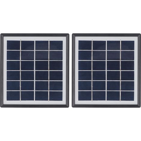 Ortviai Panneaux Solaires Portables 5 W USB, 2 Pièces, Silicium Monocristallin, Noir, avec Support pour Camping et Randonnée