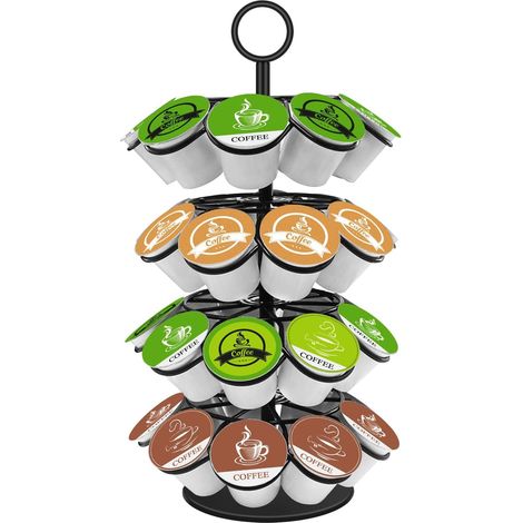 Porte-dosettes de café compatible avec les capsules K-Cup (paquet de 36), rangement amovible pour le plan de travail, rotation à 360°. (1/5)