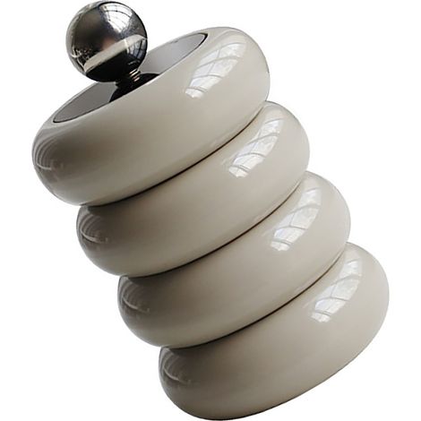 Porte-coton tige style nordique distributeur boîte de rangement poussière forme donut récipient maquillage avec couvercle kaki 4 couches (1/5)