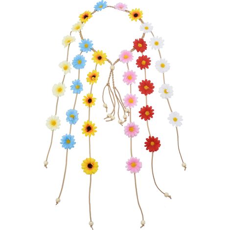 Couronne Florale - Bandeau Cheveux Réglable en Forme de Tournesol - Accessoire Capillaire Bohème pour Adulte - 1 Pièce (1/5)