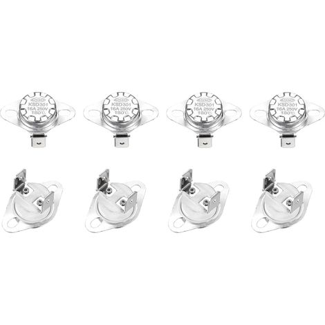 Interrupteur de Température KSD301 - 8 Pièces - Céramique - 180°C NF - Pour Électroménager - Broche 6,3mm (1/4)
