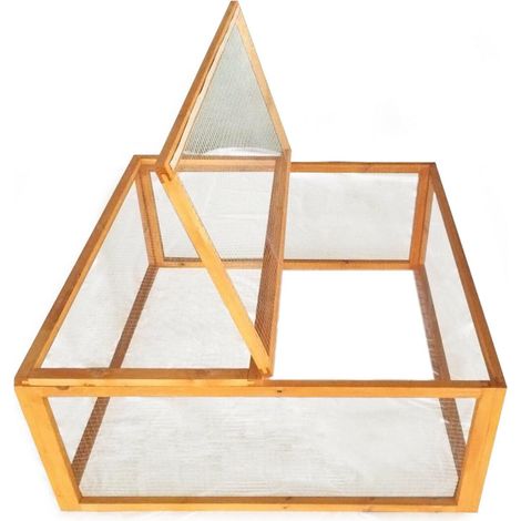 Recinto in legno 100 cm x 100 cm x 45 cm conigliera con coperchio quadrato piccoli animali 160002625