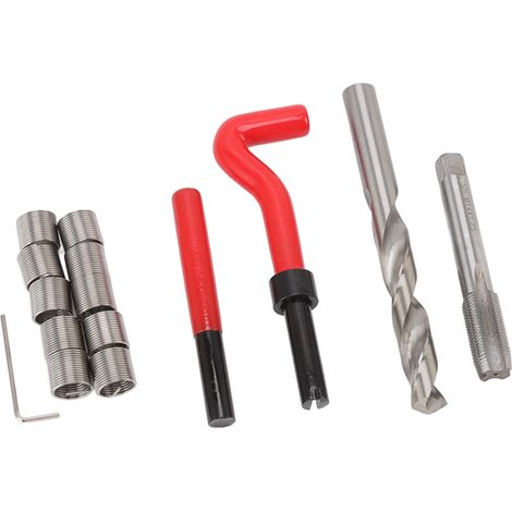 Kit de réparation de filetage, forets, tarauds et inserts en acier métrique pour la réparation de moteurs automobiles, M14x1,25 (1/5)