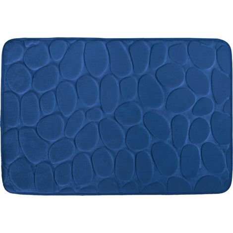 Tapis de bain Microfibre PEBBLE 50x80cm Bleu Marine MSV