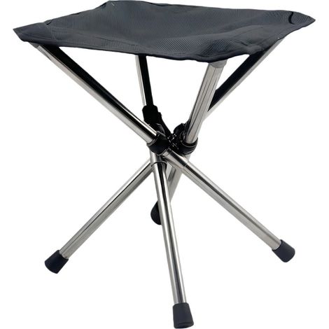 Sollbry Taburete de camping, silla plegable retráctil pequeña, pedal de acero inoxidable, taburete de mochila compacto y ligero. (1/3)