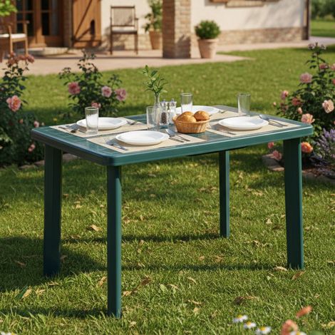 Dmora Table rectangulaire modulable, Made in Italy, 101 x 68 x 72 cm, couleur verte (1/3)
