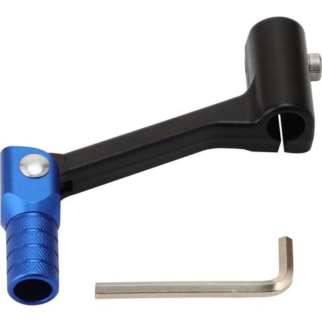 Levier de vitesses universel forgé/CNC, barre noire avec tête bleue, compatible avec les pièces de modification des motos tout-terrain KTM Suzuki séries DRZ/DR et Yamaha WR/XT. (1/5)