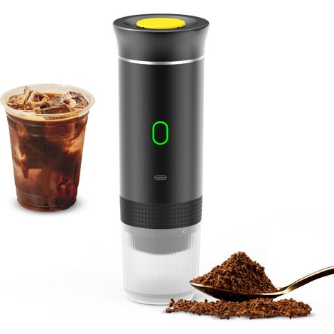 Tragbare, kabellose 3-in-1-Kaffeemaschine, kompatibel mit Kapseln und gemahlenem Kaffee, 15 Bar Druck, inklusive 150-ml-Tasse. (1/5)