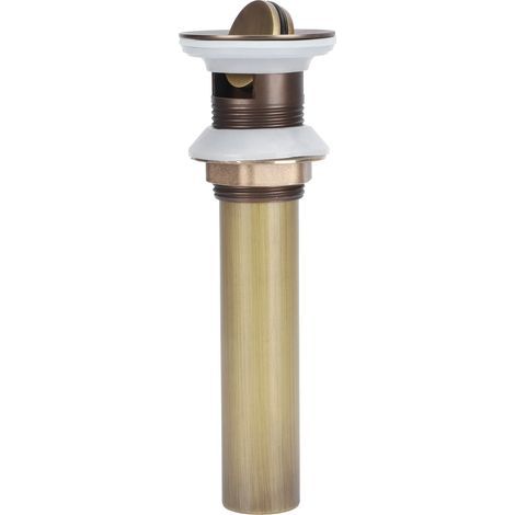 Tapón de fregadero Needlelid, desagüe de latón antiguo sin rebosadero, juego de desagües antiatascos para fregadero de cocina y baño (réplica antigua con agujeros) (1/5)