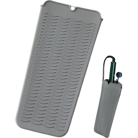 1 pièce : pochette professionnelle en silicone résistante à la chaleur pour lisseur, fer à boucler et fer à lisser, tapis de voyage portable et housse pour appareils de coiffure, tapis résistant à la (1/5)