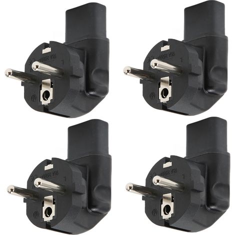 Adaptateur 4 broches EU 4.8mm vers IEC C13 à 90° pour chargeur PC portable, 100‑250V (1/5)