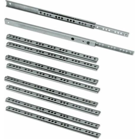Coulisse pour tiroirLot de 5 paires (10 pièces) Coulisses/Glissières à Billes Extrait Partie 17mm x 278mm pour Tiroir, Zingué (1/4)