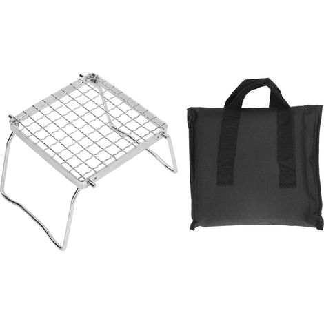 Grill de Camping Portable en Acier Inoxydable, Gril Pliant Mini pour Barbecue Extérieur