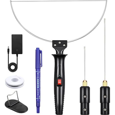 3-en-1 Coupeur de Mousse Electrique, 100-240V / 18W stylo machine à découper électrique pour arc en polystyrène avec adaptateur de convertisseur de tension électronique pour bord tranchant (1/5)