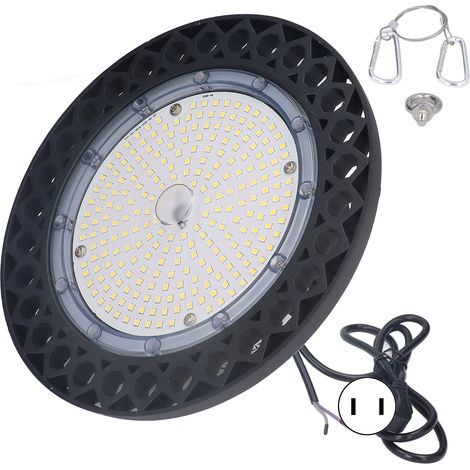 Lumière LED haute baie 240 LEDs 100W 5000K IP65 étanche coque aluminium anti-infiltration, éclairage garage 100-277V prise US (1/5)