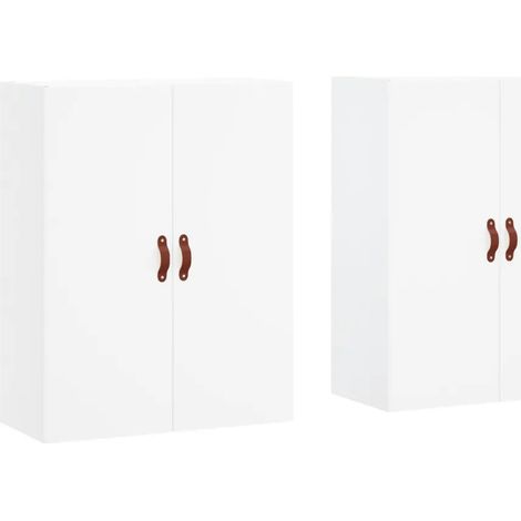 Set di 2 pensili funzionali da assemblare 69,5 x 34 x 90 cm in legno composito bianco 020055343