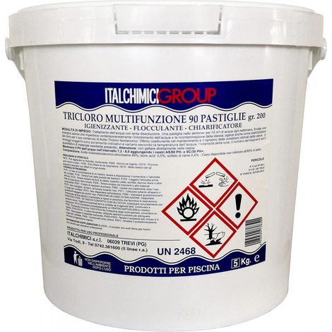 Italchimici Tricloro Multifunzione 90 kg.5 in Pastiglie Multifunzione Cloro (1/5)