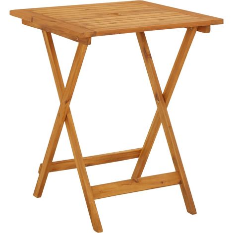 Table pliable de jardin,Table de Camping stable,Table à manger 60x60x75 cm Bois d'acacia solide -51726 (1/5)