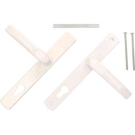 KOTARBAU Paire de poussoirs 92 mm avec long bouclier blanc pour cylindre profilé moderne universel (1/5)