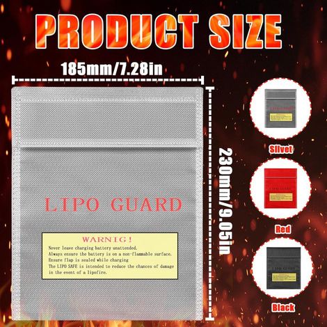 Feuerfeste Tasche – 3er-Pack, wasserdichte und feuerfeste Tasche – für LiPo-Akkus/Dokumente/Wertsachen (1/5)