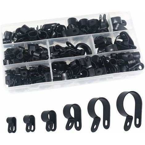 200 Nylon-Kunststoffclips – Befestigungselemente für Leitungen, Kabel, Schläuche und Kanäle Ø 5/6/10/13/19/23 mm (1/4)