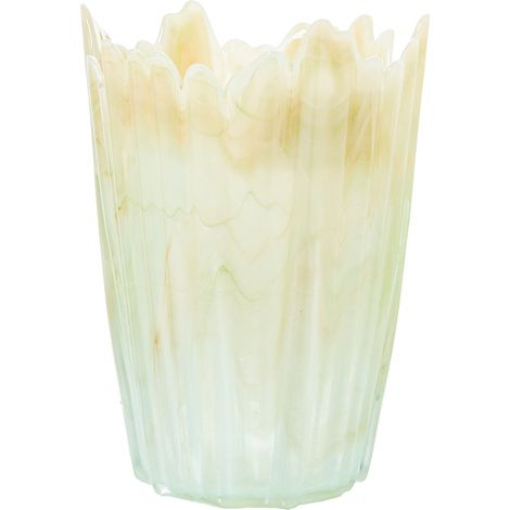 Vase En Verre 20 Cm Crème °14X20 Cm Base:°9 Cm (1/5)