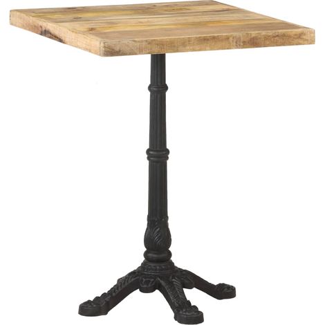 Table d'appoint auxiliaire table bistro design rustique hauteur 77 cm bois de manguier et fonte enduite de poudre DEC036531