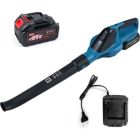 Souffleur de feuilles 100MPH 21V Moteur puissant électrique pour l'entretien de la pelouse 5 modes de vitesse Souffleuse à neige alimentée par batterie Haute capacité et chargeur rapide (1/4)