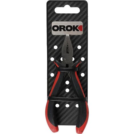 Pince de précision Universelle - Longueur: 120 mm - en Acier Carbone Finition Nickel - Dotée de poignées en Plastique - Couleur: Rouge et Noir - Idéal pour Les mécaniciens - Pratique (1/4)
