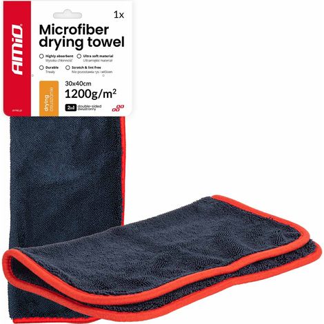 Doppelseitiges Autotrockentuch 1200 g/m² 30 x 40 cm amio-04491 (1/5)