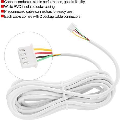 Câble 4 conducteurs cuivre 0.3mm pour vidéophone et interphone, 10 mètres souple (1/3)