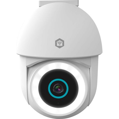Smartlife outdoor camera wi fi spotlight 3mp full hd 1296p pan tilt ip65 cloud storage optional microsd not included onvif 5 v dc with motion sensor night vision white 88 (1/5)