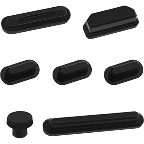 Lot de 7 bouchons antipoussière en silicone pour MacBook Pro 14" et 16" - Noir (1/5)