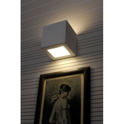 Wandleuchte Weiß E27 Gips Würfel Wandlampe
