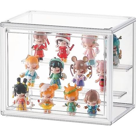 Vitrine pour Collection,Boite Plexiglass Transparent,Vitrine en Transparent avec Porte Magnétique pour Figurines Pop,Funko Pop,Mini Figurines,Objets de Collection (Blanc, 27 x 18 x 21) (1/5)