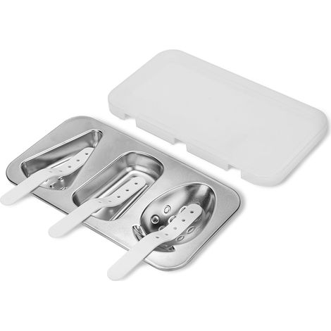 Eisformen aus Edelstahl für Kinder, selbstgemachtes Eisformen-Set, wiederverwendbare Eismaschine mit Deckel und Stielen (1/5)