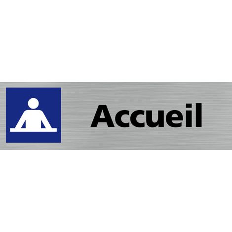 Pictogramme ACCUEIL (Q0101).- Adhésif aspect aluminium brossé - (1/5)