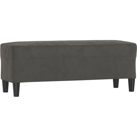 Banc banquette 100 x 35 x 41 cm velours gris foncé