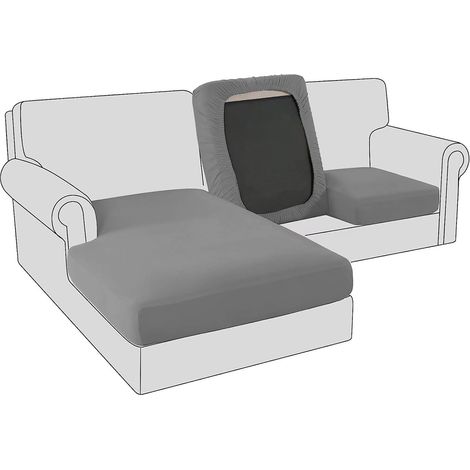 Housses de Coussin de Siège de Canapé en Velours Extensible, Housse de Protection, Housses de Coussin de Canapé de Remplacement pour Coussin Individuel (Grand 3 Places,Gris foncé) (1/5)