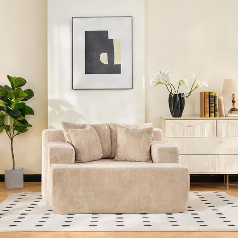 Canapé modulaire en tissu chéniille beige pour 1 Seat personnes (1/5)