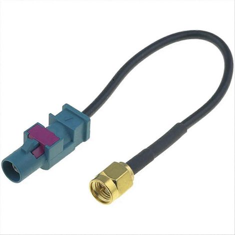 Adaptateur d'antenne auto, câble de connexion pour autoradio, accessoire véhicule, fiche mâle vers femelle, 50cm, noir, compatible avec la plupart des voitures, kit de remplacement facile à installer. (1/5)