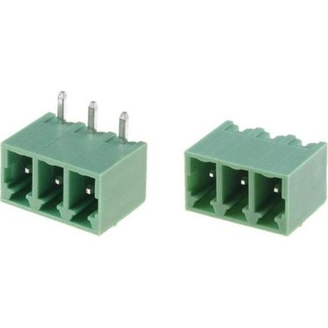 Regleta Bornas Macho C.I.  3Pin Acodado Paso 3,81mm