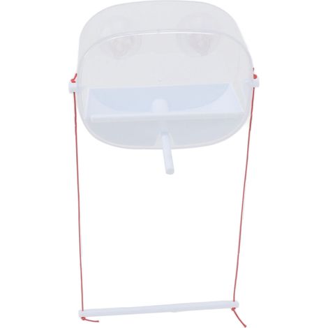 Transparente Vogelfutterstation mit Saugnäpfen für den Außenbereich (1/5)