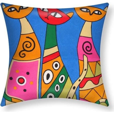 Lot de 2 Housses de Coussin 45x45 cm Brodées Art Divina (1/5)