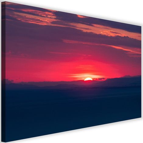Tableau sur toile Coucher de soleil rouge 60x40 (1/5)