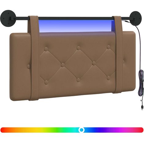 Maison Exclusive - Tête de lit suspendue Avec lumière LED Cappuccino Simili cuir