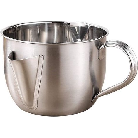 Separatore di grasso in acciaio inox, contenitore separatore di grasso da 1000 ml, filtro dell'olio, separatore di grasso, schiumatoio, colino per zuppa, ciotola per salse, filtro per grasso, grasso (1/5)