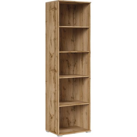 Bücherregal Selma , Weiß und Holzoptik, 195cm